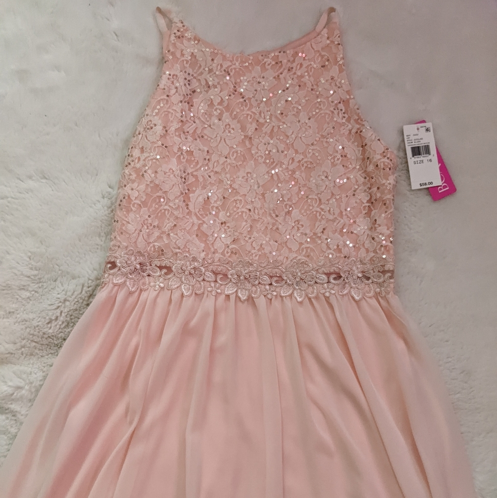 Girls size 16 blush sequins dress